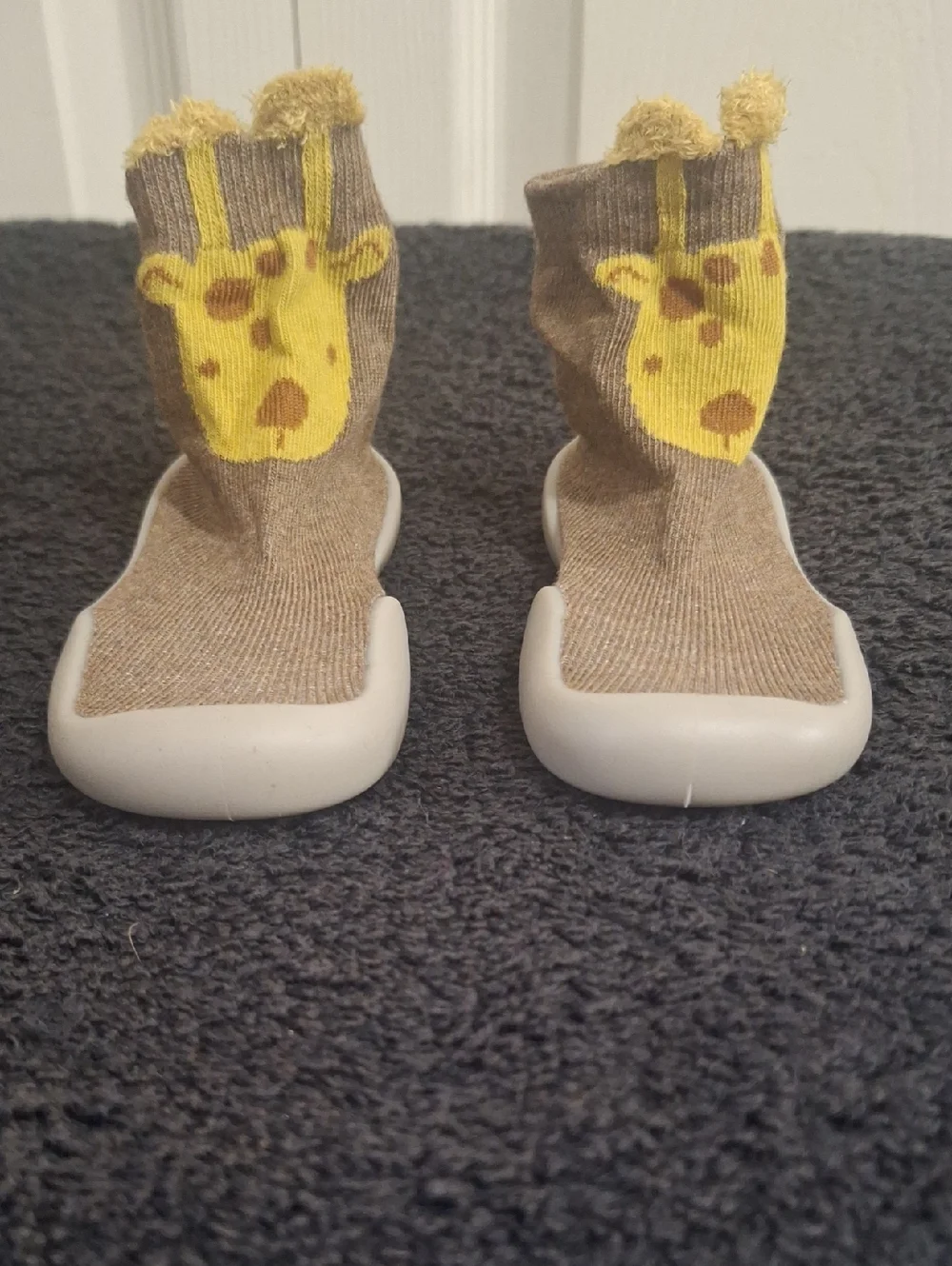 Tiny Explorings Giraffe Sock Shoes - Tan Brown - 20/21 (6-12 Months)